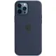 Чохол Silicone case (AAA) with Magsafe and Animation для Apple iPhone 12 Pro / 12 (6.1") Синій / Deep navy