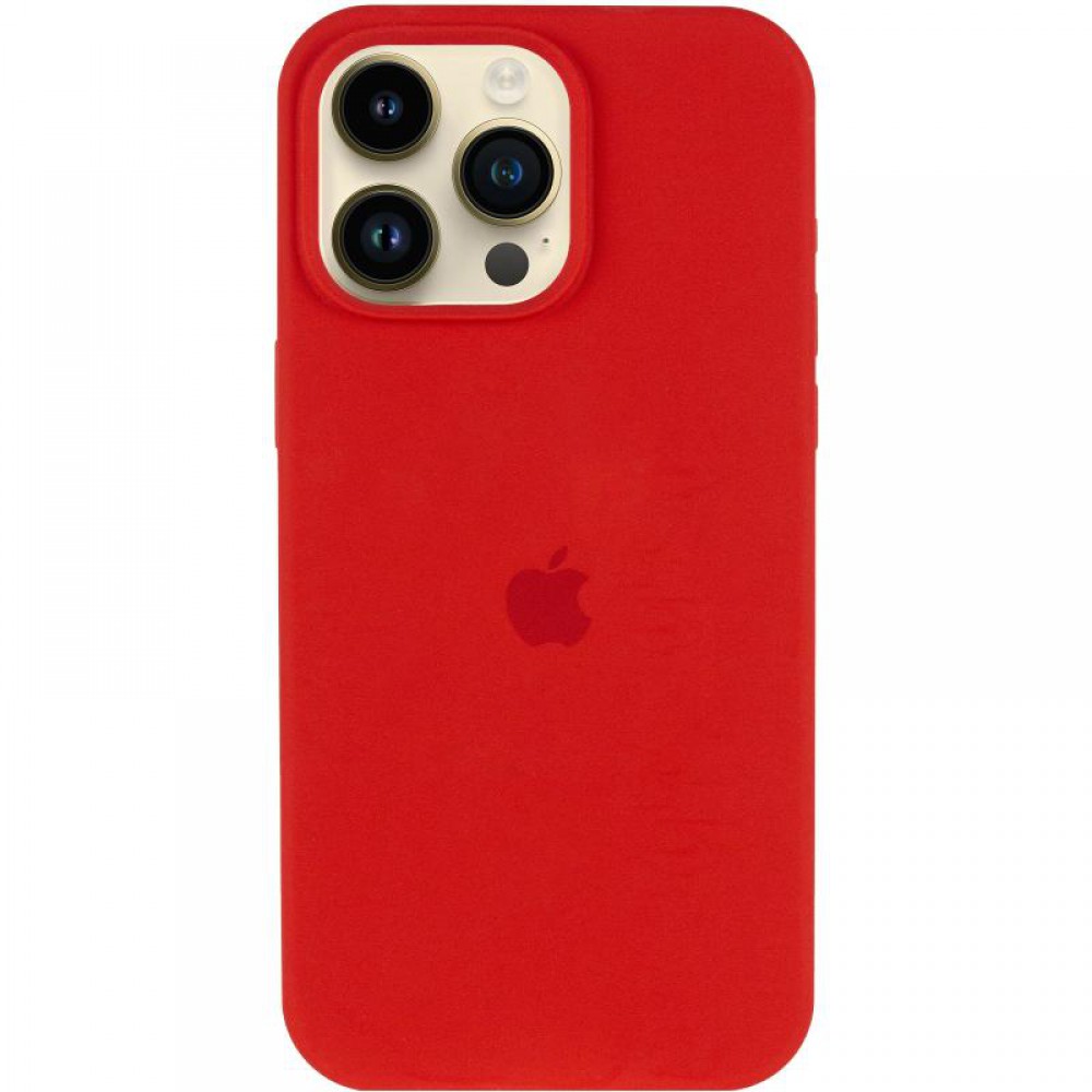 Чохол Silicone Case (AA) Logo with MagSafe для Apple iPhone 12 Pro / 12 (6.1") Червоний / Red