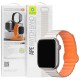 Ремінець BlueO Magnetic Silicone для Apple Watch 42(ser.1-3)/44/45/46/49mm White / Orange