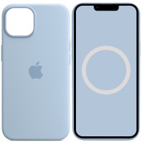 Чохол Silicone case (AAA) with Magsafe and Animation для Apple iPhone 14 (6.1") Блакитний / Sky