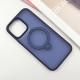 TPU+PC чохол Metal Buttons with MagSafe Colorful HQ Ring для Apple iPhone 14 Pro Max (6.7") Dark Blue