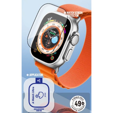 Захисне 2.5D скло Blueo Corning Gorilla Glass для Apple Watch Ultra 1/2/3 49mm Чорний