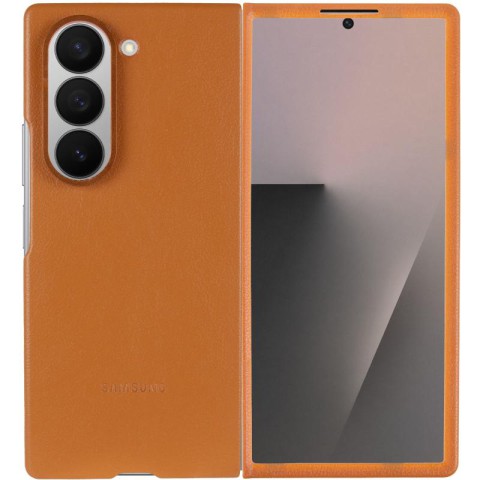 Шкіряний чохол Leather Case (AAA) для Samsung Galaxy Z Fold6 Tan