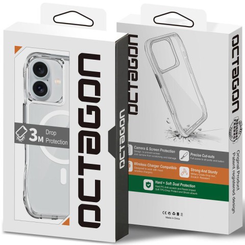 Чохол TPU Space Octagon with MagSafe для Apple iPhone 16 (6.1") Clear
