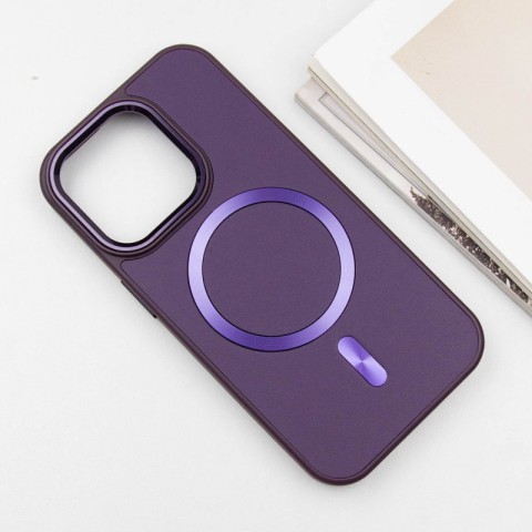 Шкіряний чохол SnapCase with MagSafe для Apple iPhone 12 Pro / 12 (6.1") Dark Purple