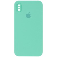 Чохол Silicone Case Square Full Camera Protective (AA) для Apple iPhone XS Max (6.5") Бірюзовий / Turquoise