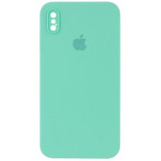 Чохол Silicone Case Square Full Camera Protective (AA) для Apple iPhone XS Max (6.5") Бірюзовий / Turquoise