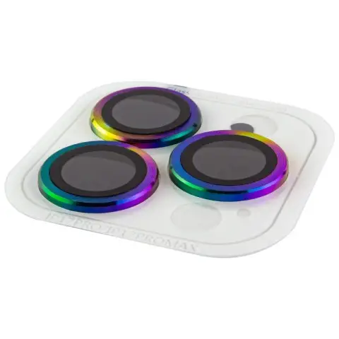 Захисне скло Metal Classic на камеру (у упак.) для Apple iPhone 17 Pro (6.3") / 17 Pro Max (6.9") Бузковий / Rainbow