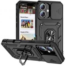 Чохол Ummi Camshield Serge Ring для Apple iPhone 16 (6.1") Чорний