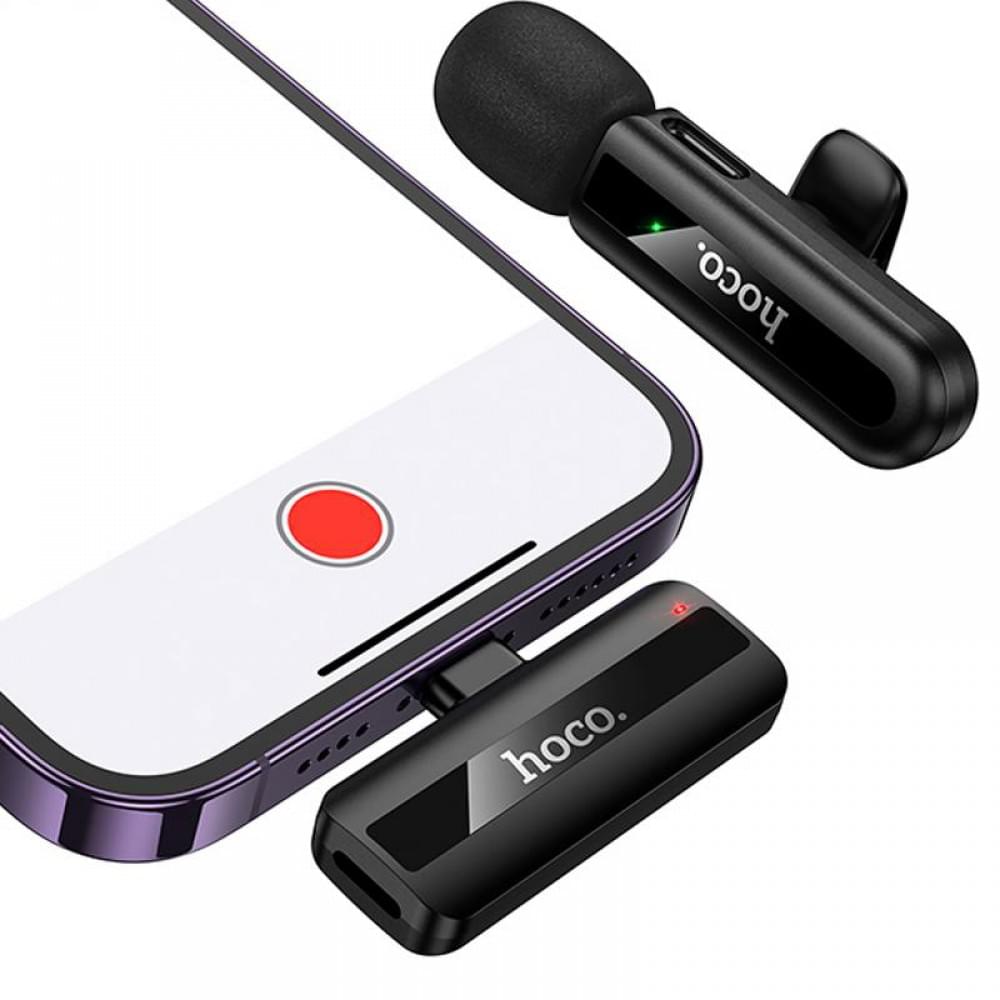 Петличний бездротовий мікрофон Hoco L20 Fair Lightning Black