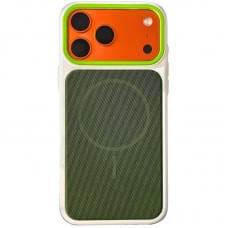 Чохол TPU TechWoven Hybrid with MagSafe для Apple iPhone 17 Pro (6.3") White / Green