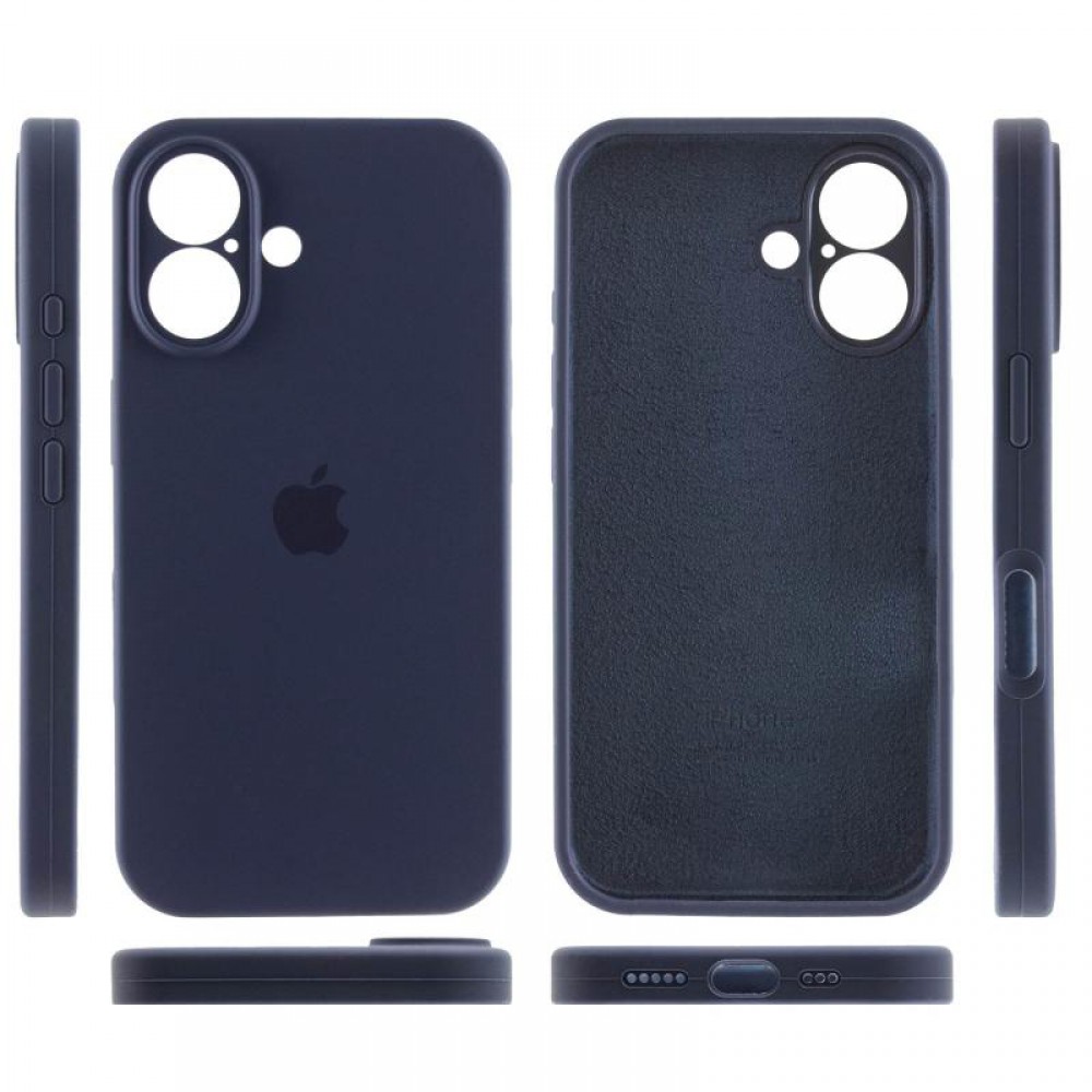 Чохол Silicone Case Full Camera Protective (AA) для Apple iPhone 16 Plus (6.7") Темно-синій / Midnight blue
