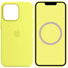 Чохол Silicone case (AAA) full with Magsafe and Animation для Apple iPhone 13 Pro (6.1") Жовтий / Lemon Zest