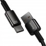 Дата кабель Baseus Tungsten Gold USB to Type-C Cable 100W (1m) (CAWJ00000) Black