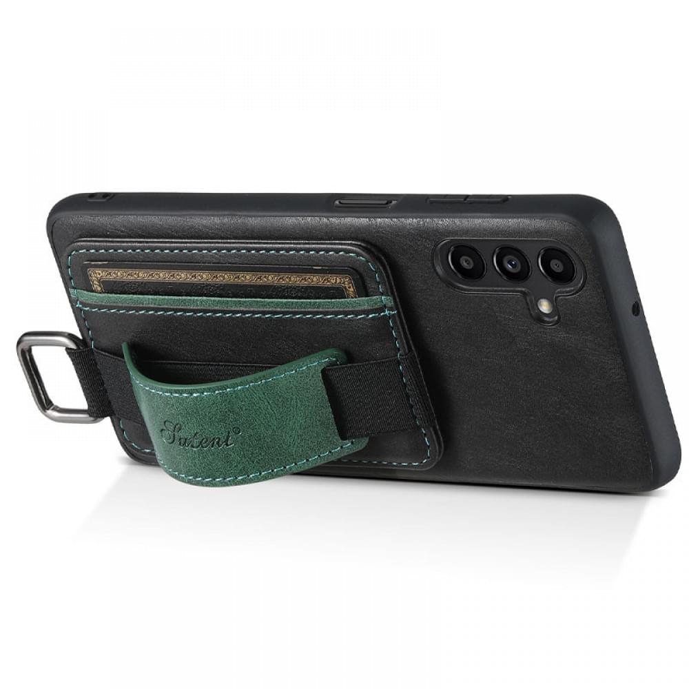 Шкіряний чохол Wallet case and straps для Samsung Galaxy S24+ Чорний / Black
