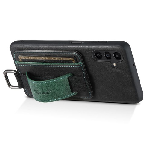 Шкіряний чохол Wallet case and straps для Samsung Galaxy S24+ Чорний / Black