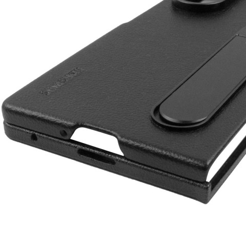 Шкіряний чохол Leather Case (AAA) with stand для Samsung Galaxy Z Fold7 Black