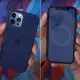 Чохол Silicone case (AAA) with Magsafe and Animation для Apple iPhone 12 Pro / 12 (6.1") Синій / Deep navy