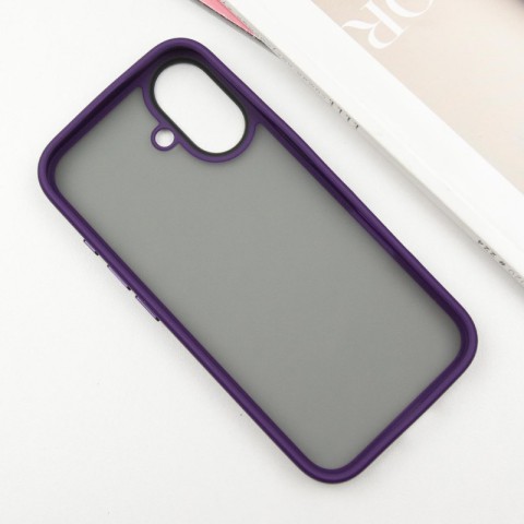 TPU+PC чохол Metal Buttons для Apple iPhone 16 (6.1") Темно-Фіолетовий