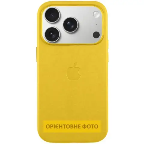 Чохол шкіряний Leather Case (AA) with MagSafe and Animation для Apple iPhone 17 Air (6.5") Canary Yellow