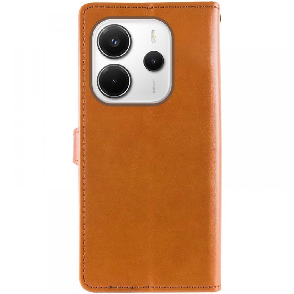 Шкіряний чохол-книжка GETMAN Gallant (PU) для Xiaomi Redmi Note 14 4G (Europe version) Коричневий