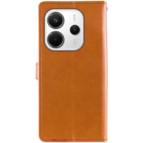 Шкіряний чохол-книжка GETMAN Gallant (PU) для Xiaomi Redmi Note 14 4G (Europe version) Коричневий