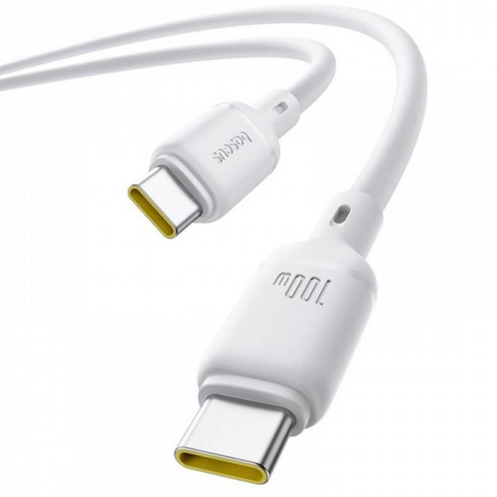 Дата кабель Baseus Silky Series OS Fast Charging Type-C to Type-C 100W (2m) (P10377704) Moon White Дата кабель Baseus Silky Series OS Fast Charging Type-C to Type-C 100W (2m) (P10377704) Moon White