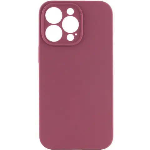 Чохол Silicone Case Full Camera Protective (AA) NO LOGO для Apple iPhone 15 Pro (6.1") Бордовий / Plum
