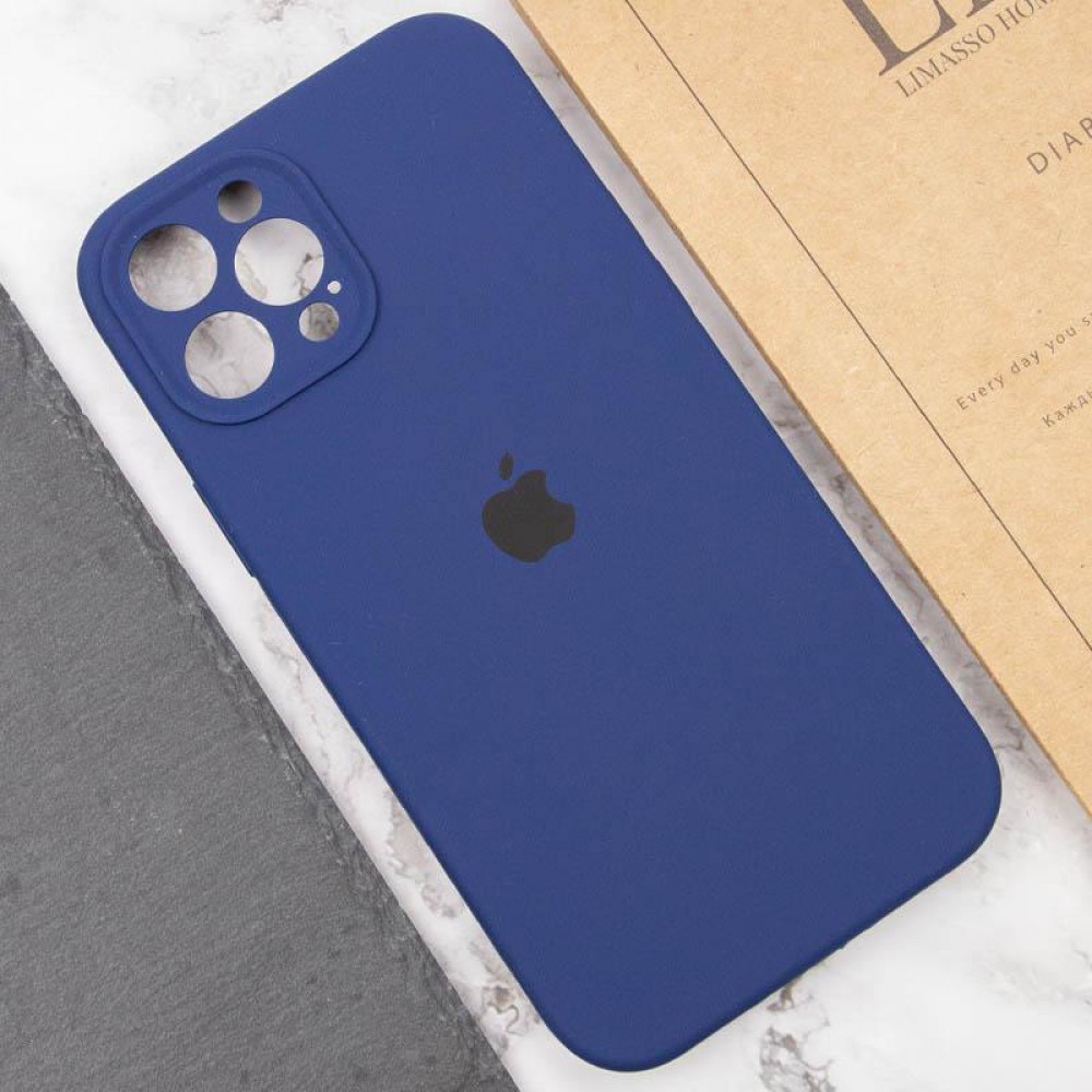 Чохол Silicone Case Full Camera Protective (AA) для Apple iPhone 12 Pro (6.1") Синій / Deep navy