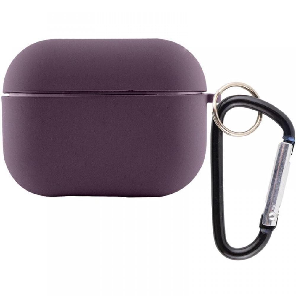 Силіконовий футляр з мікрофіброю для навушників Airpods Pro 3 Фіолетовий / Elderberry