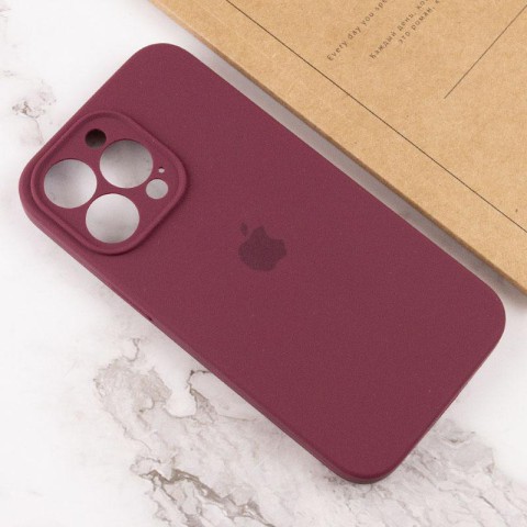 Чохол Silicone Case Full Camera Protective (AA) для Apple iPhone 14 Pro (6.1") Бордовий / Plum