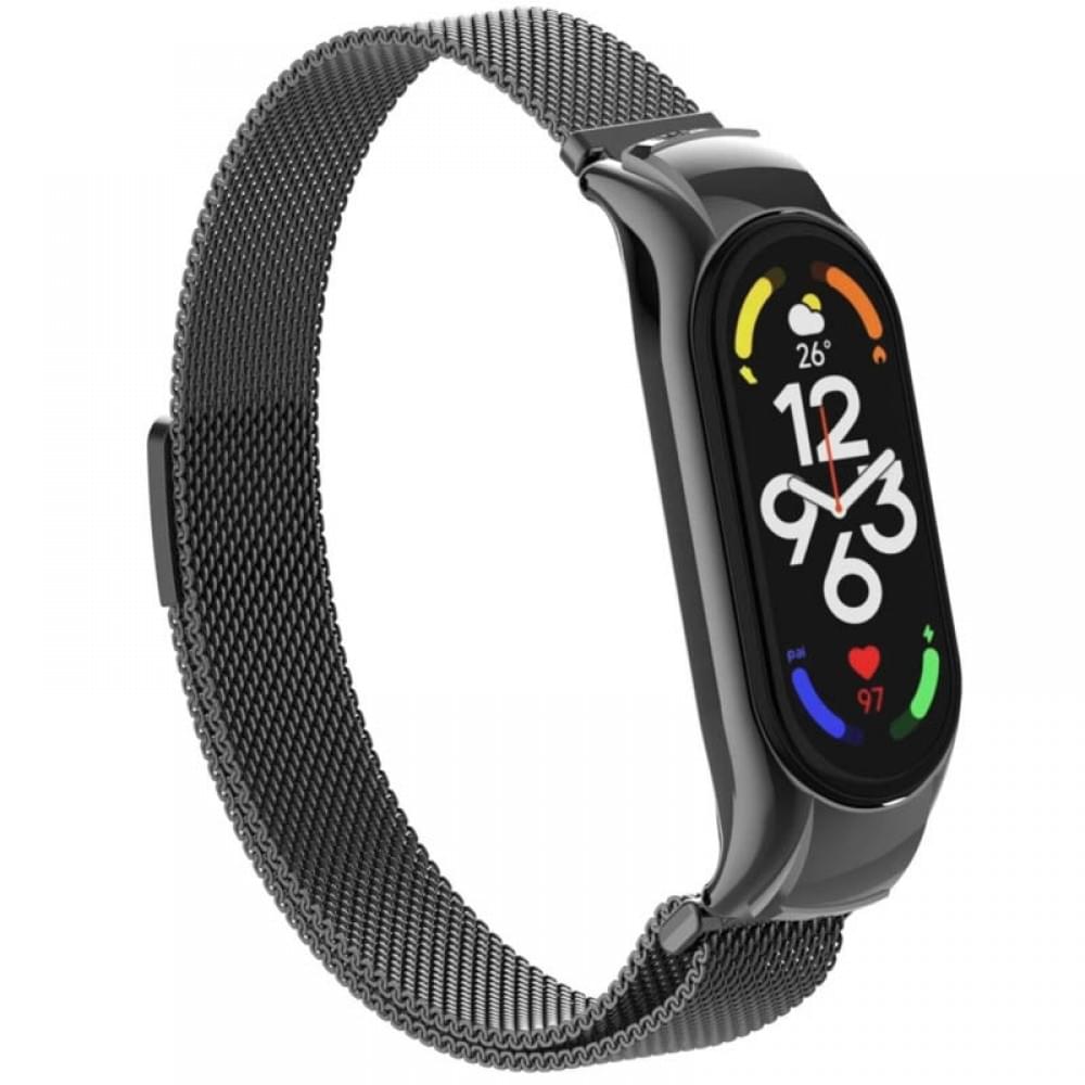 Ремінець Milanese Loop Design для Xiaomi Mi Band 7 Black