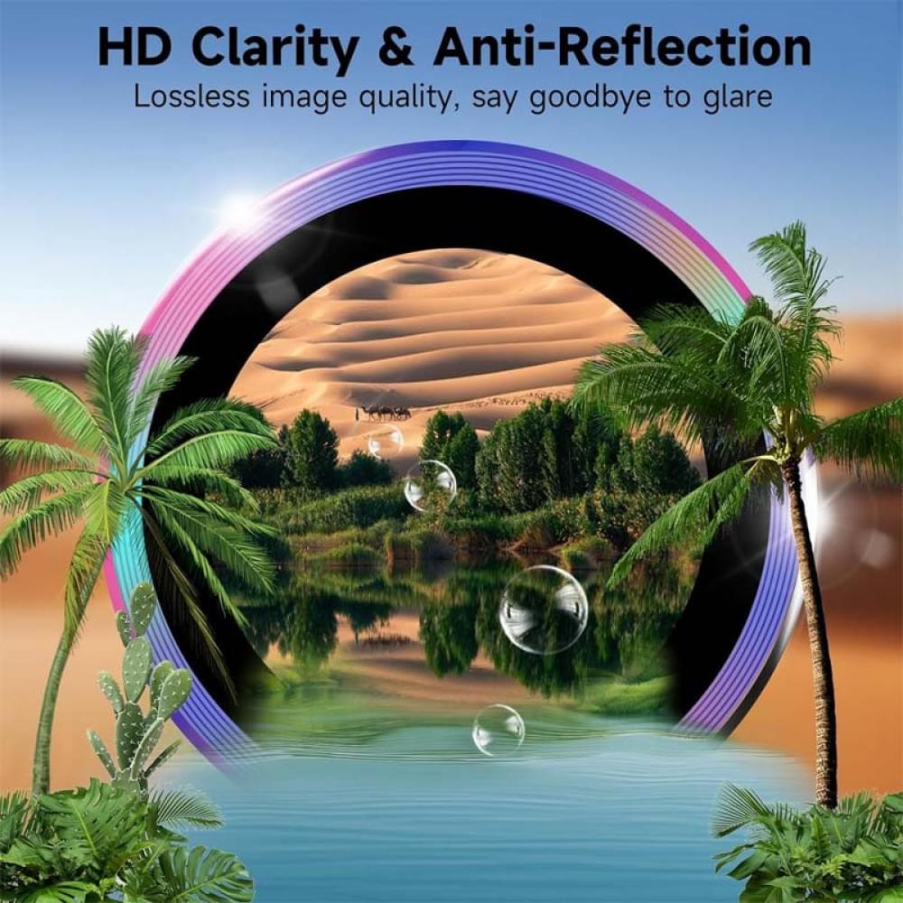 Захисне скло Metal Classic на камеру (у упак.) для Apple iPhone 14 (6.1") / 14 Plus (6.7") Бузковий / Rainbow