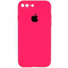 Чохол Silicone Case Square Full Camera Protective (AA) для Apple iPhone 7 plus / 8 plus (5.5") Рожевий / Barbie pink