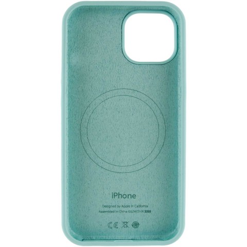 Чохол Silicone Case Full Protective (AA) with MagSafe для Apple iPhone 15 (6.1") Бірюзовий / Light Turquoise