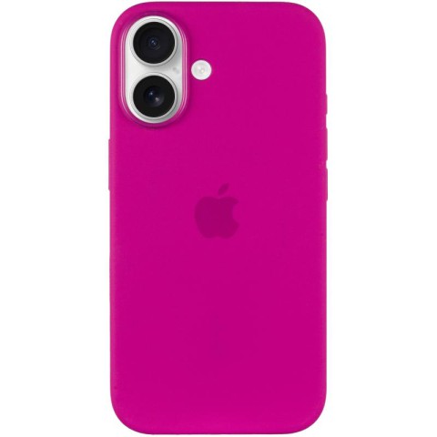 Чохол Silicone case (AAA) with Magsafe and Animation (button) для Apple iPhone 16 (6.1") Fuchsia