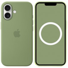 Чохол Silicone case (AAA) with Magsafe and Animation для Apple iPhone 17 (6.3") Light Moss