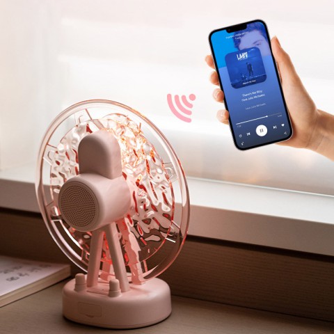 Проектор-нічник ZAY-L07 Sky Wheel 2in1 + Bluetooth колонка Pink