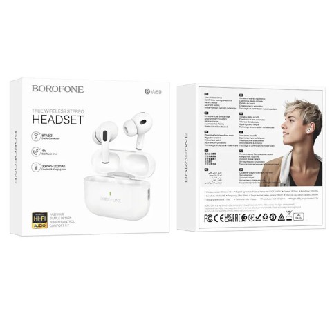 Бездротові TWS навушники Borofone BW59 White