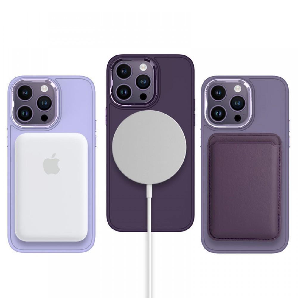 TPU чохол Bonbon Metal Style with MagSafe для Apple iPhone 13 Pro Max (6.7") Фіолетовий / Dark Purple