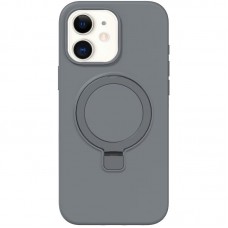 Чохол Silicone Case Full Protective NO LOGO with Ring для Apple iPhone 11 (6.1") Grey