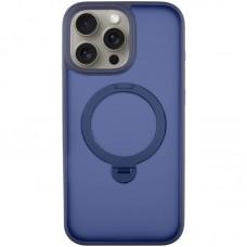 TPU+PC чохол Metal Buttons with MagSafe Colorful HQ Ring для Apple iPhone 14 Pro Max (6.7") Dark Blue