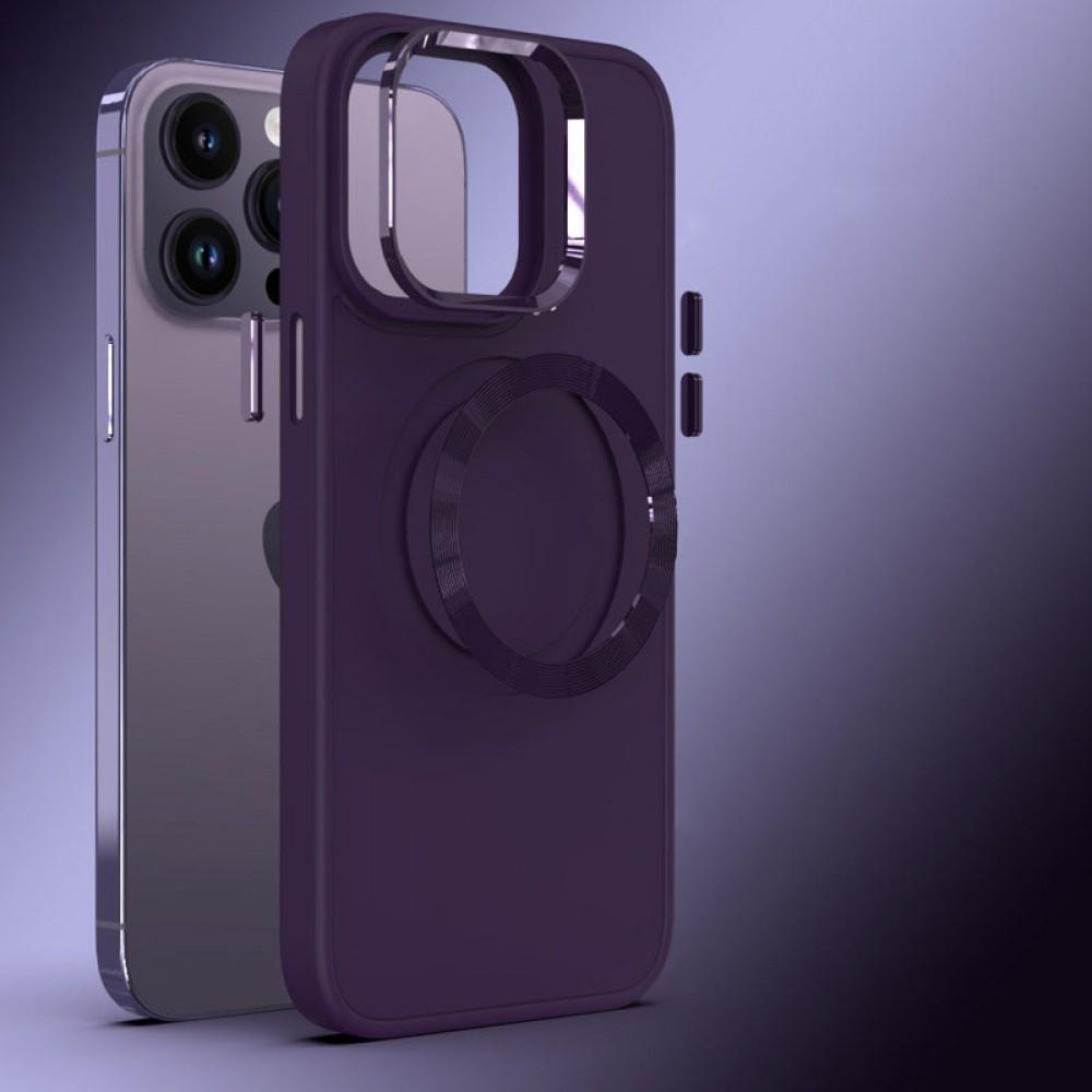TPU чохол Bonbon Metal Style with MagSafe для Apple iPhone 13 Pro Max (6.7") Фіолетовий / Dark Purple