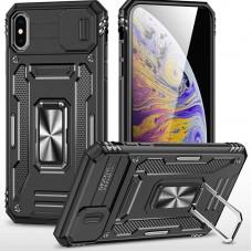 Ударостійкий чохол Camshield Army Ring для Apple iPhone XS Max (6.5") Чорний / Black