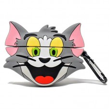 Силіконовий футляр Tom & Jerry series для навушників AirPods 3 + карабін Том/Сірий