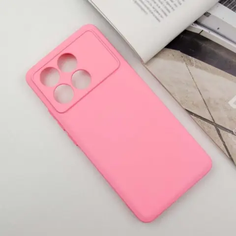 Чохол TPU GETMAN Liquid Silk Full Camera для Xiaomi Poco X6 Pro Рожевий / Pink