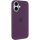 Чохол Silicone case (AAA) with Magsafe and Animation (button) для Apple iPhone 16 Plus (6.7") Plum