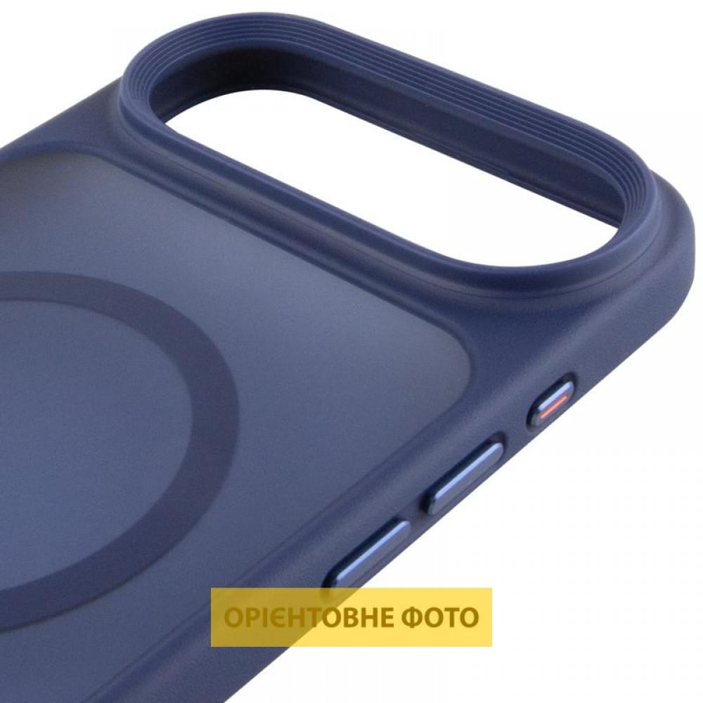 TPU+PC чохол Metal Buttons with MagSafe для Apple iPhone 17 Air (6.5") Синій / Navy Blue