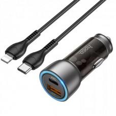 АЗП Hoco NZ8 PD43W + QC3.0 + Type-C to Lightning Коричневий