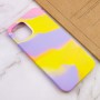 Чохол Silicone case full Aquarelle для Apple iPhone 12 Pro / 12 (6.1") Сиренево-жовтий